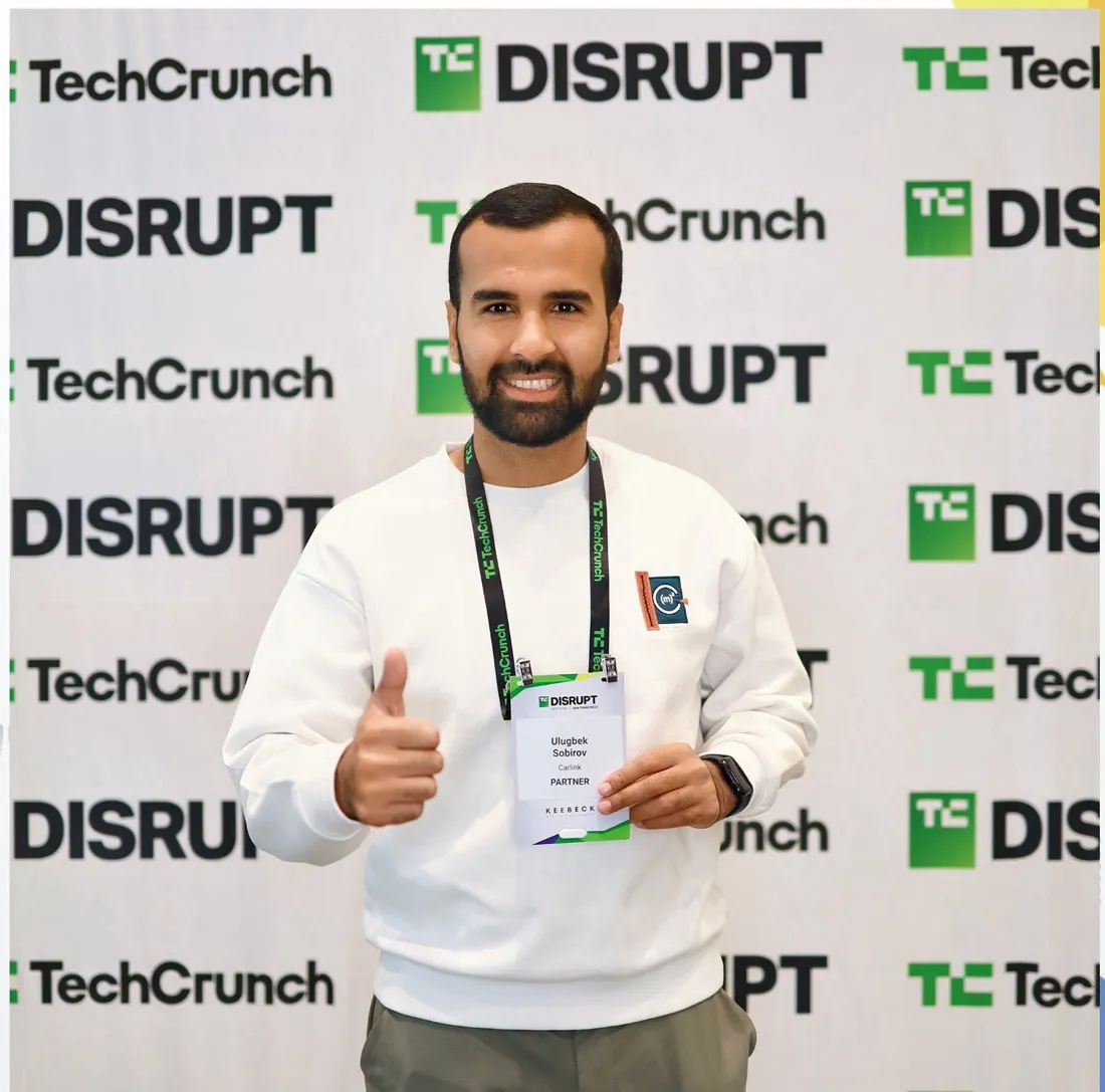 At TechCrunch Disrupt 2026 with a partner badge